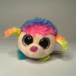 Ty Teeny Beanie Boo Poodle Puppy Floral Rainbow Fur